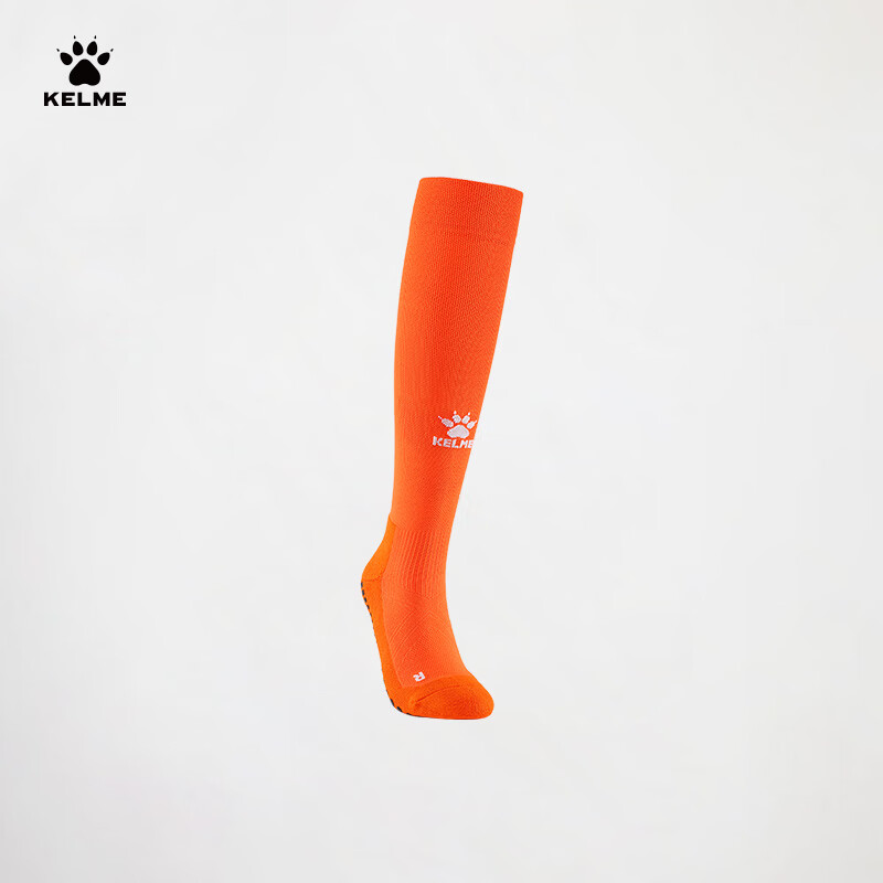 KELME Silicone Over-the-Knee Football Socks Lycra Antibacterial Odor-Resistant Professional Anti-Slip Towel Bottom Socks Orange XL