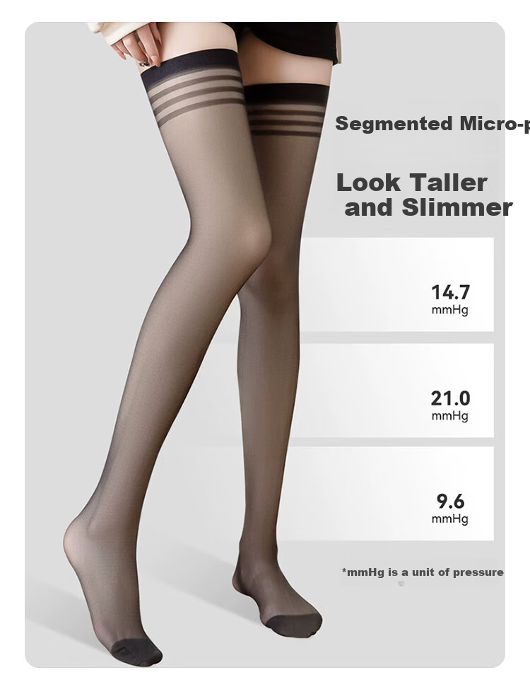 MiiOW Thigh-High Stockings for Women, Spring And Autumn Thin Style, Anti-Slip And Snag-Resistant Invisible Over-Knee Socks, Skin Color, 4 Pairs Per Pack 4