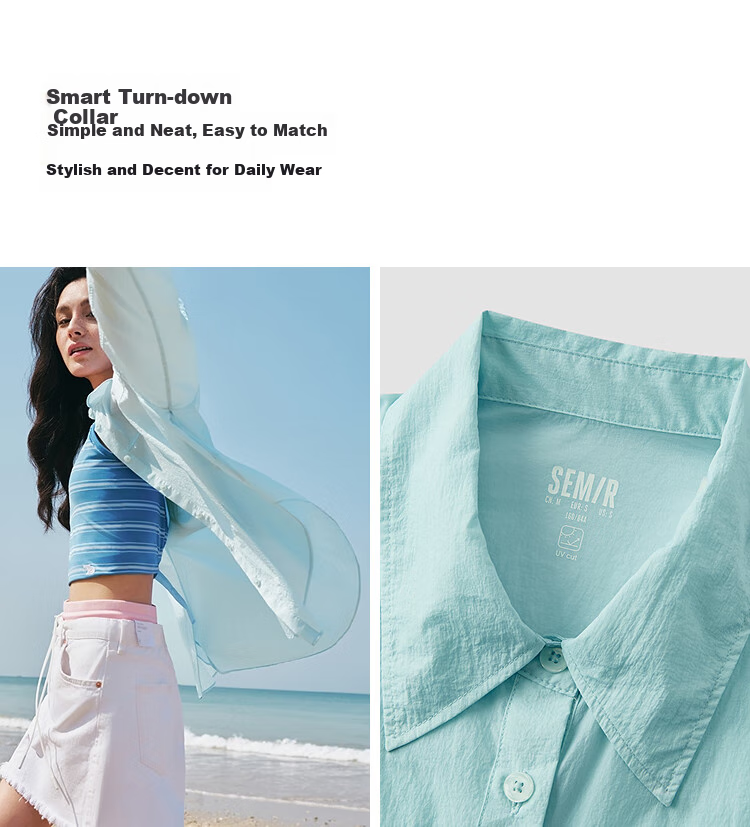 Semir Women's Summer Sun Protection Jacket Mid-Length Loose Lightweight Long Sleeve Coat 101325105002 5