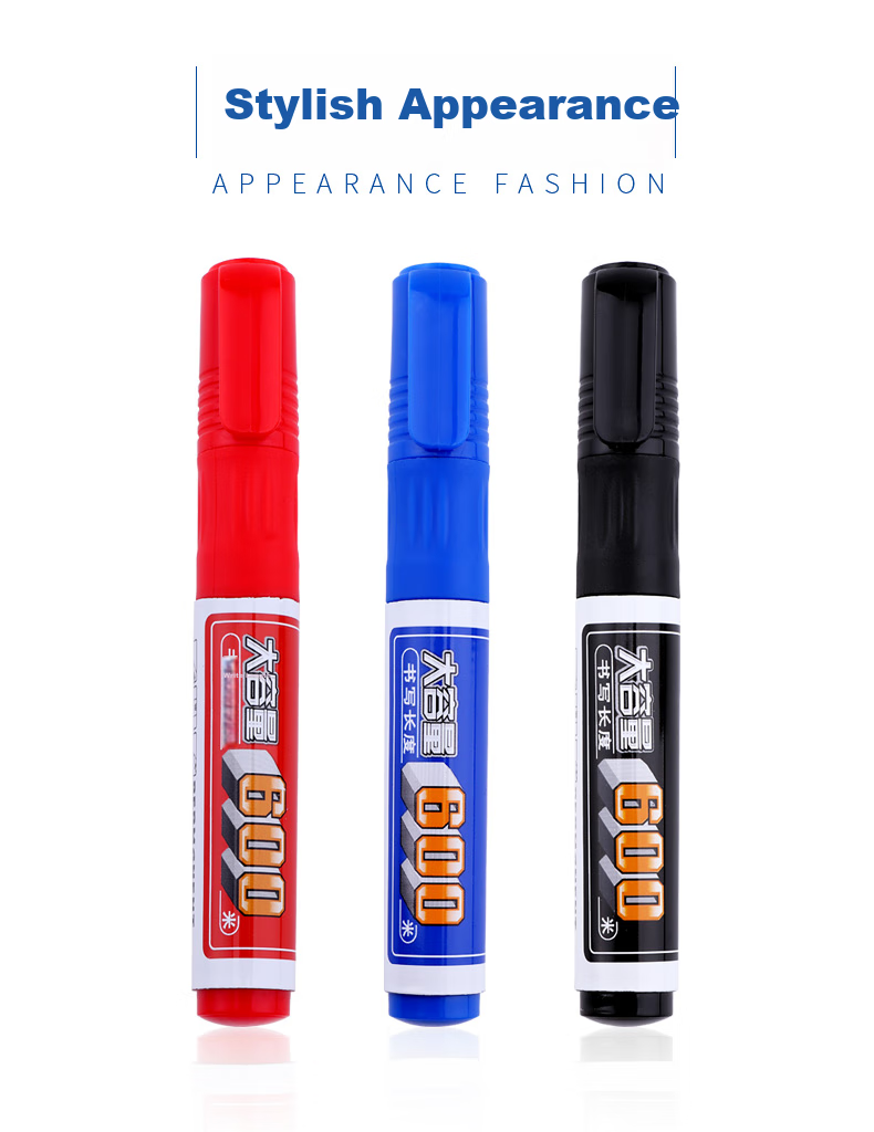 BAOKE MP270 Black Oil-Based Marker Pen, Chubby Tip, Thick Marker, Refillable Ink, 12 Pcs/box 3