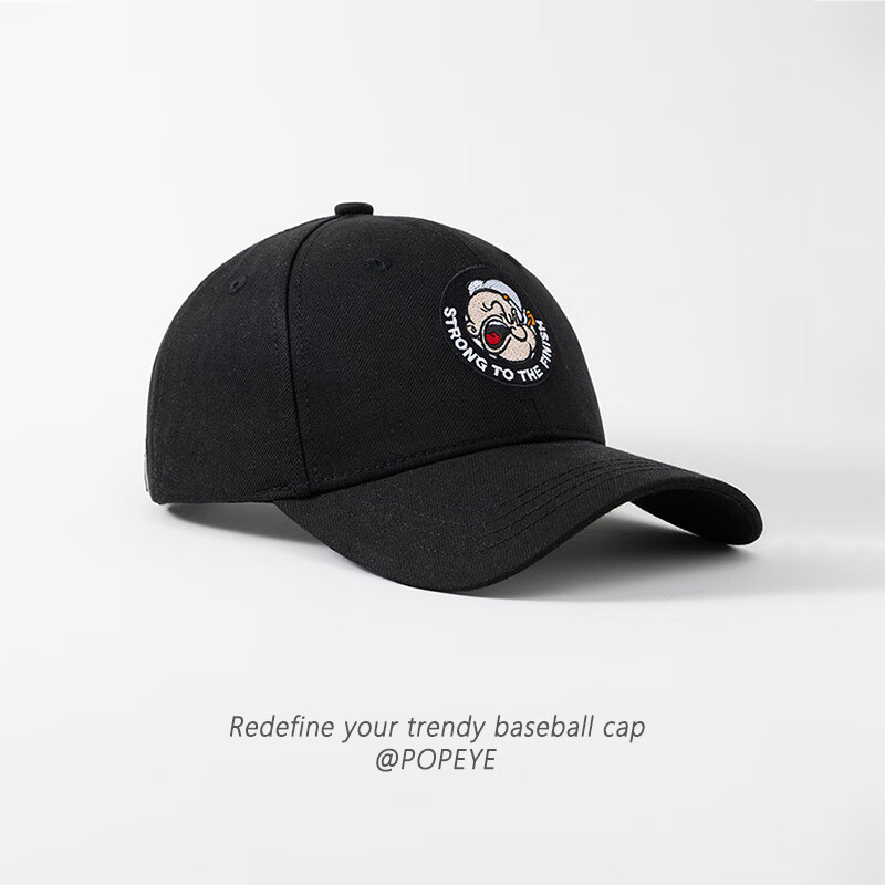 Popeye Vintage Hard Top Embroidered Baseball Cap Unisex Adjustable Duckbill Sun Hat Large Head Size Trendy Face Slimming Hat 9