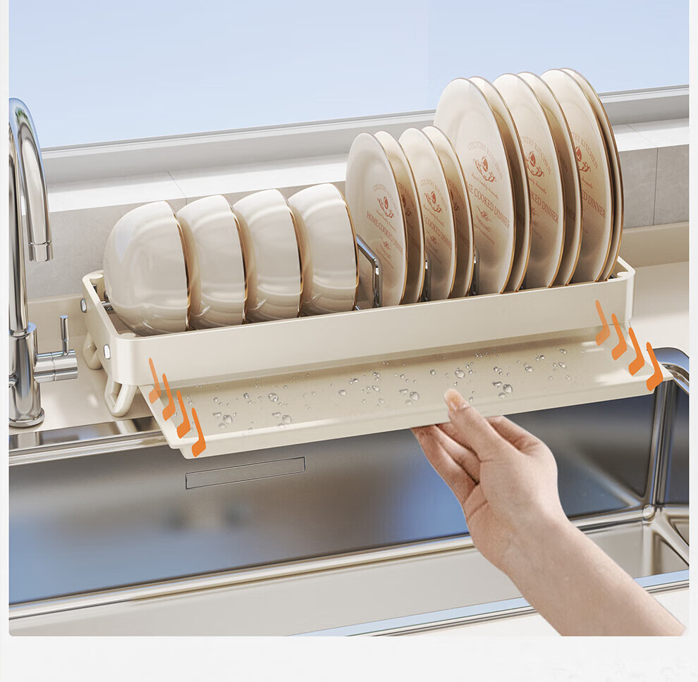 Shuashi Kitchen Dish Drainer Rack, Storage Shelf, Countertop Bowl Basket, Chopstick Organizer Box, Complete Set of Utensils And Cookware 10