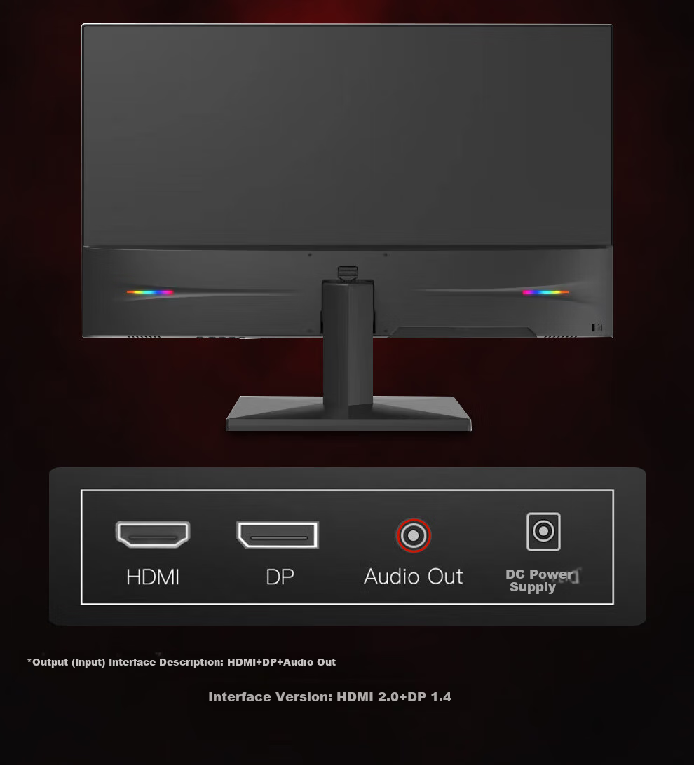 BeeKing Gaming 27-inch 100Hz Monitor 1K HD Large Screen Office Computer Display HDMI Home Entertainment Gaming Screen Design Secondary Screen VGA Extended Screen 75Hz 25