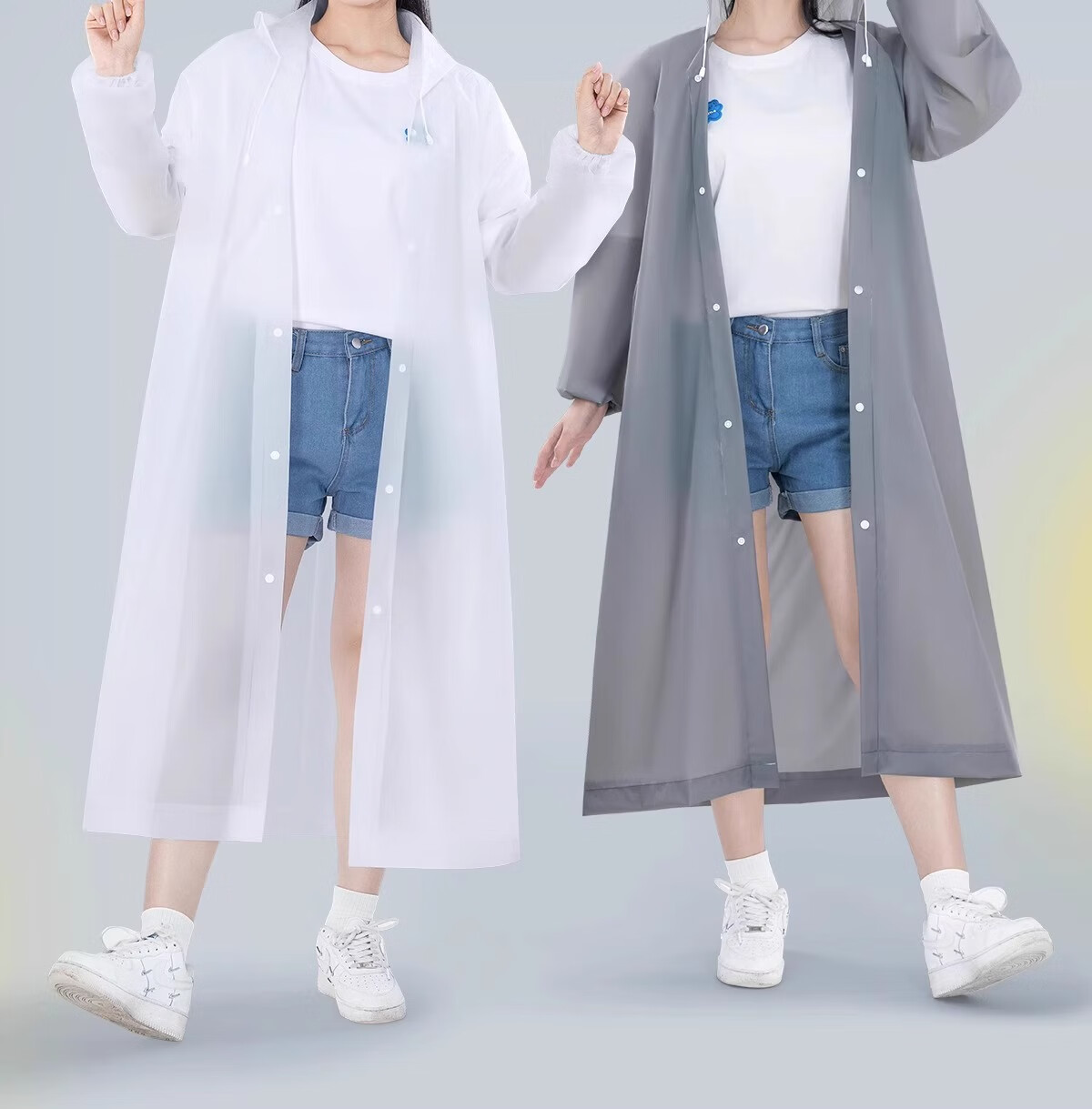 ToMill Reusable Raincoat, Thickened Adult Portable Rain Poncho for Outdoor Cycling, Hiking, Trekking, Long Style with Hood 1