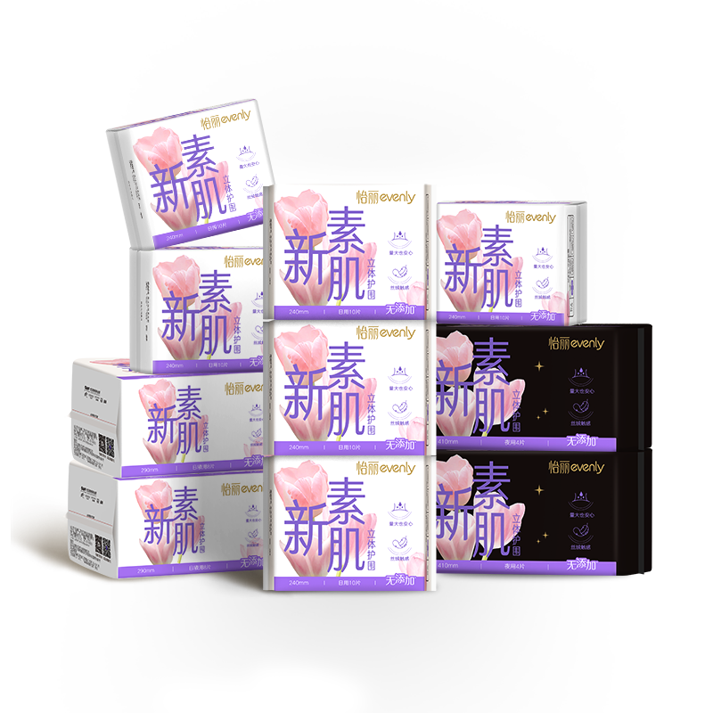 EVENLY Sanitary Pad Set, Wholesale Box, Breathable Day And Night Combination, 84 Pieces, JD Self-Operated Flagship Store, Menstrual Pads