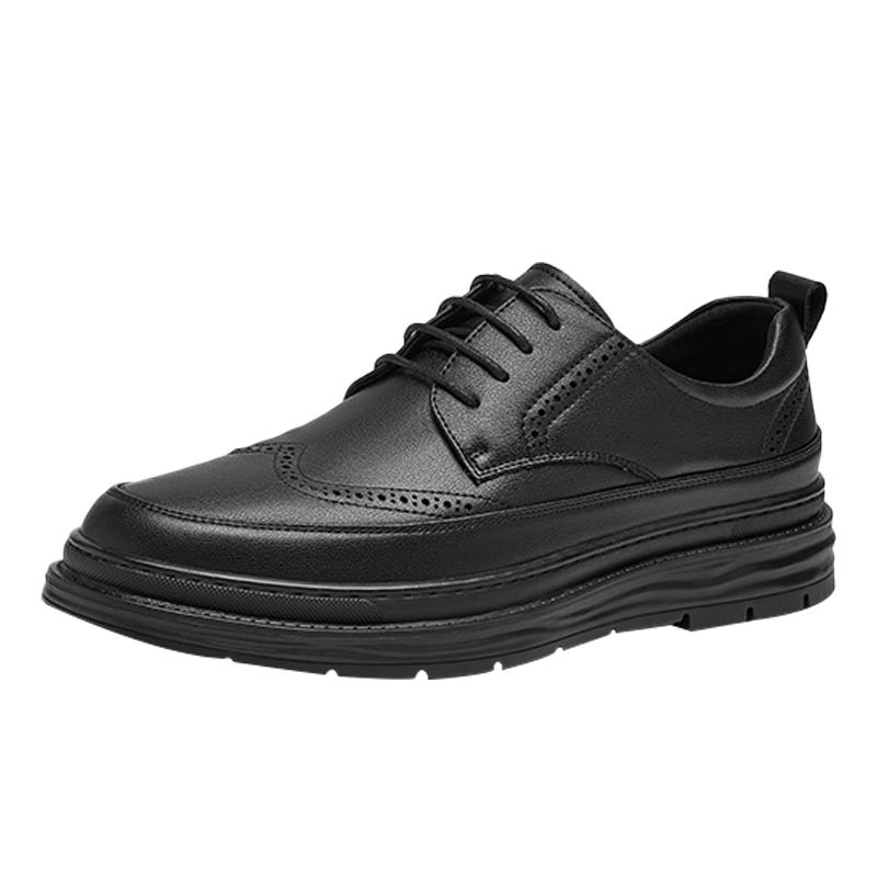 HLA Men's Brogue Leather Shoes, Breathable Business Casual Footwear HAAPXM1EAV069 Black Size 39