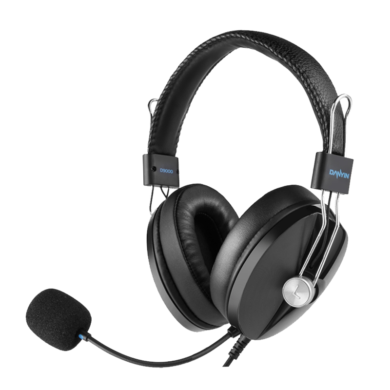 DANYIN D9000 English Speaking And Listening Test Headset Computer Earphones for Human-Computer Dialogue, College Entrance Exam, Wired with Microphone, Online Class Noise Reduction Recording 3.5mm Dual Plug