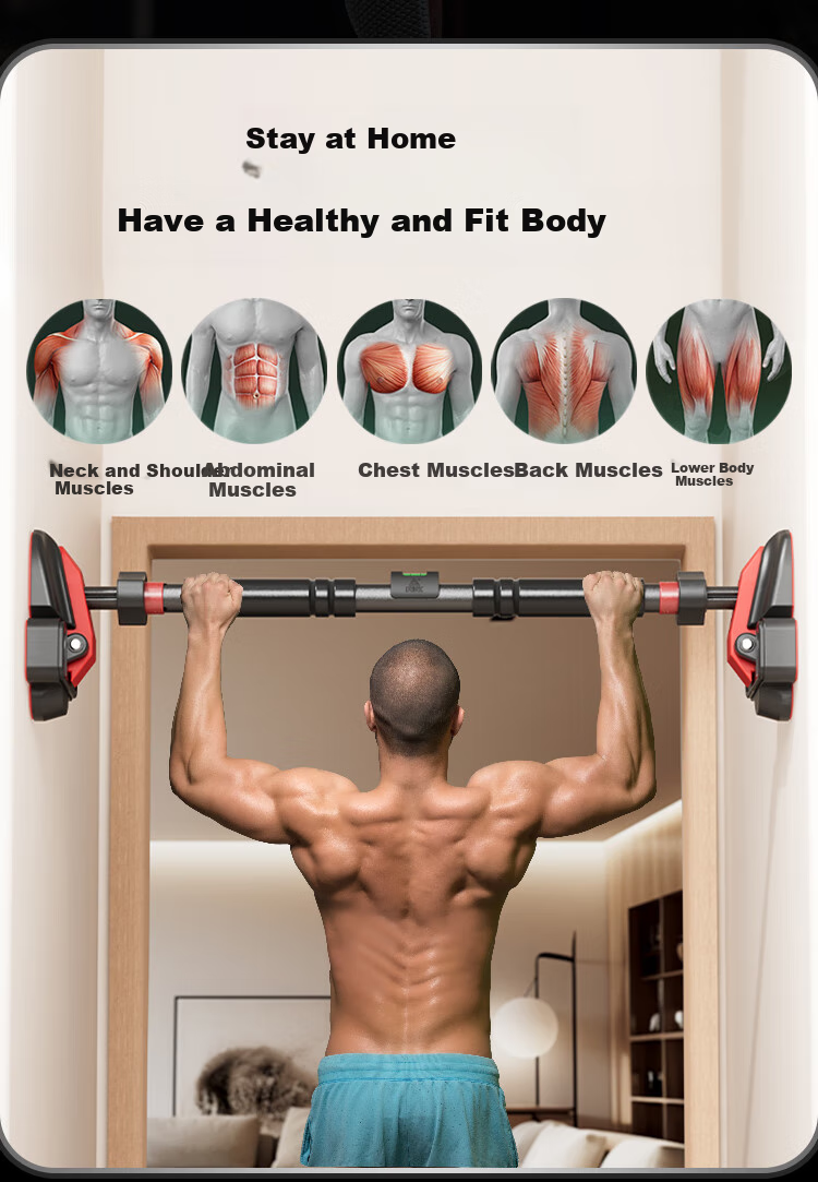 Peak Indoor Pull-Up Bar Fitness Equipment Exercise Hanging Bar Home Use Children Adults No-Drill Floor-Standing 6