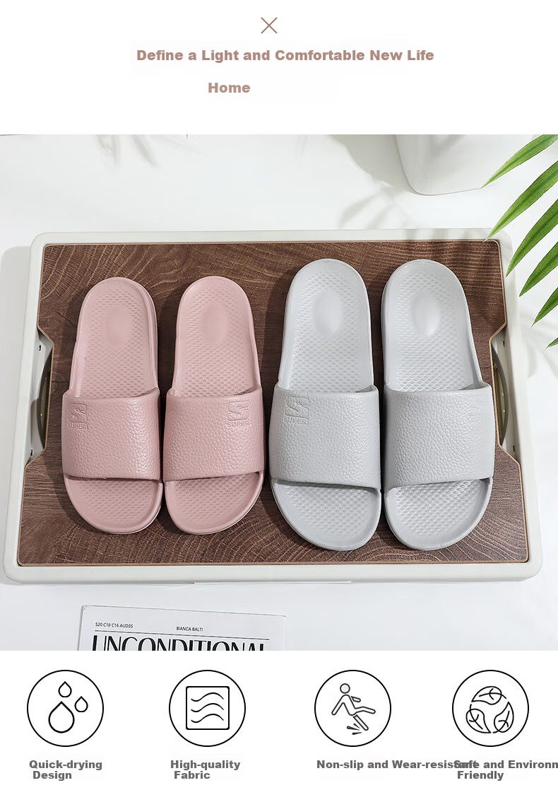 GUOLUOFEI Home Slippers for Men And Women, Summer Stepping-In Feeling Couple Bathroom Shower Outdoor Thick-Soled Sandals, Coffee Color, Size 44-45 2