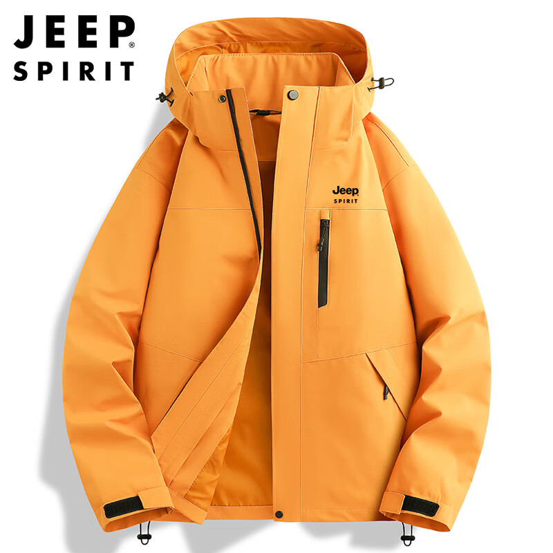 JEEP SPIRIT Men's Windbreaker Jacket, Men's Outerwear, Autumn And Winter Casual Soft Shell, Windproof And Waterproof Sportswear