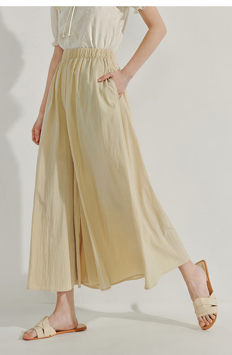 INMAN [Showroom Style] Lyocell Wide-Leg Pants, Summer 2026 Women's Casual Versatile Trousers, Apricot Color, Size M 7