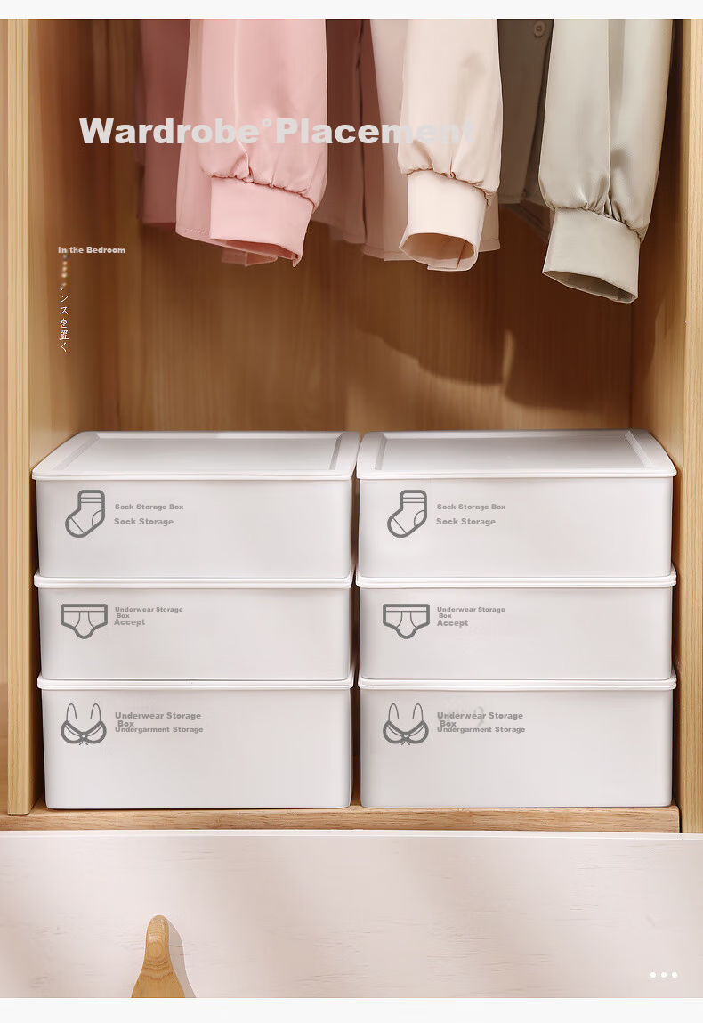 Jiabangshou Underwear Storage Box, Panty And Sock Divider Organizer, Wall-Mounted Home Closet Storage Solution, Best-Selling 3-Piece Set 12