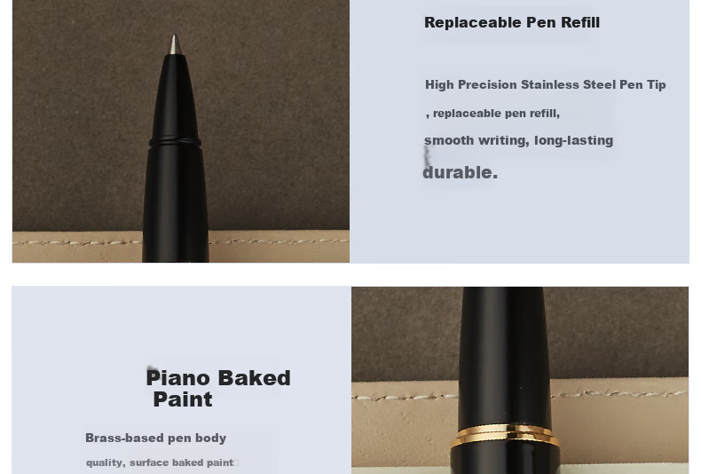 HERO Ballpoint Pen, 988 Daily Writing, Stylish And Personalized Business Office Signing Pen for Men And Women, Black with Gold Clip 8
