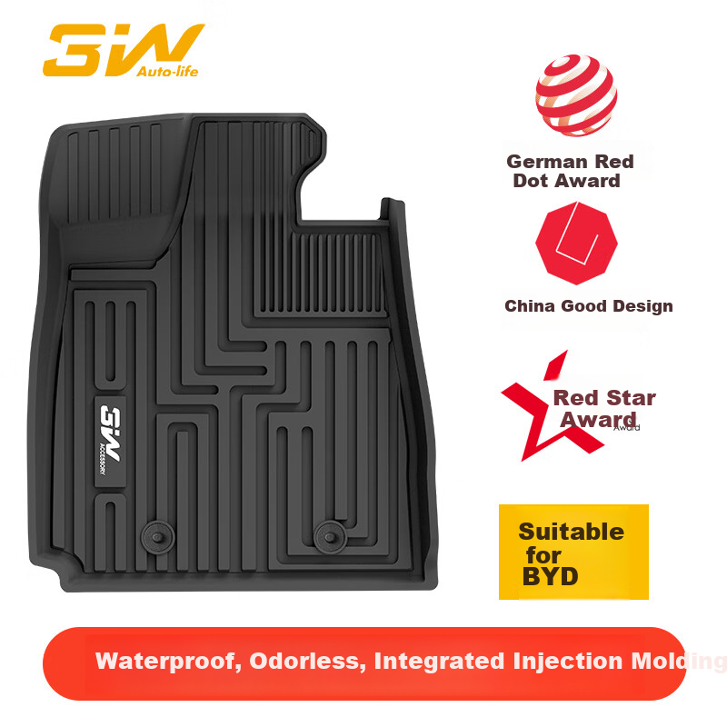 3W Suitable for BYD Dolphin All-TPE Car Floor Mats, Eco-Friendly Odorless, Customized for Electric New Energy Vehicles