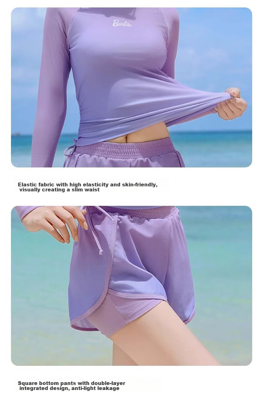 Barbie Swimsuit Set for Women, Hot Spring Outfit, Plus Size Slimming Swimwear, Elegant Conservative Two-Piece Vacation Swimwear 18
