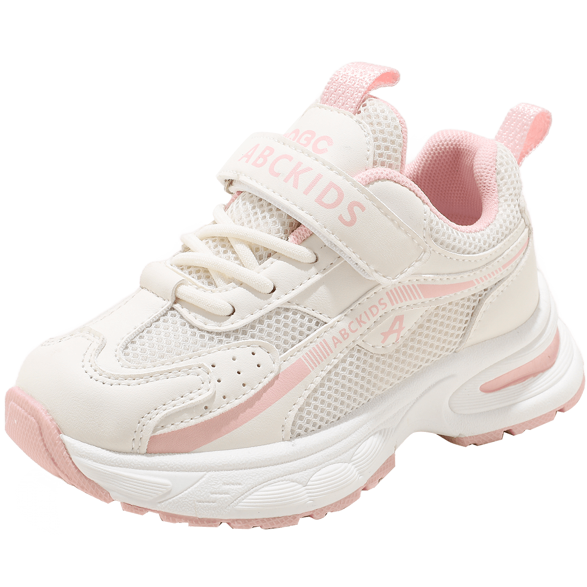 ABC KIDS Children's Running Shoes for Boys And Girls, Thick-Soled Height-Increasing Dad Shoes, Comfortable Casual Sneakers, Beige Pink, Size 29