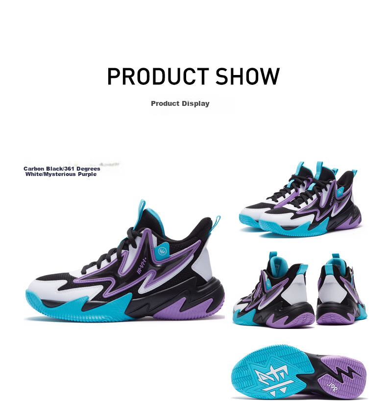 361° Hanjiang | Children's Basketball Shoes, Summer Practical Training, Youth Hard Court Wear-Resistant Basketball Shoes, Blue, Size 41 36