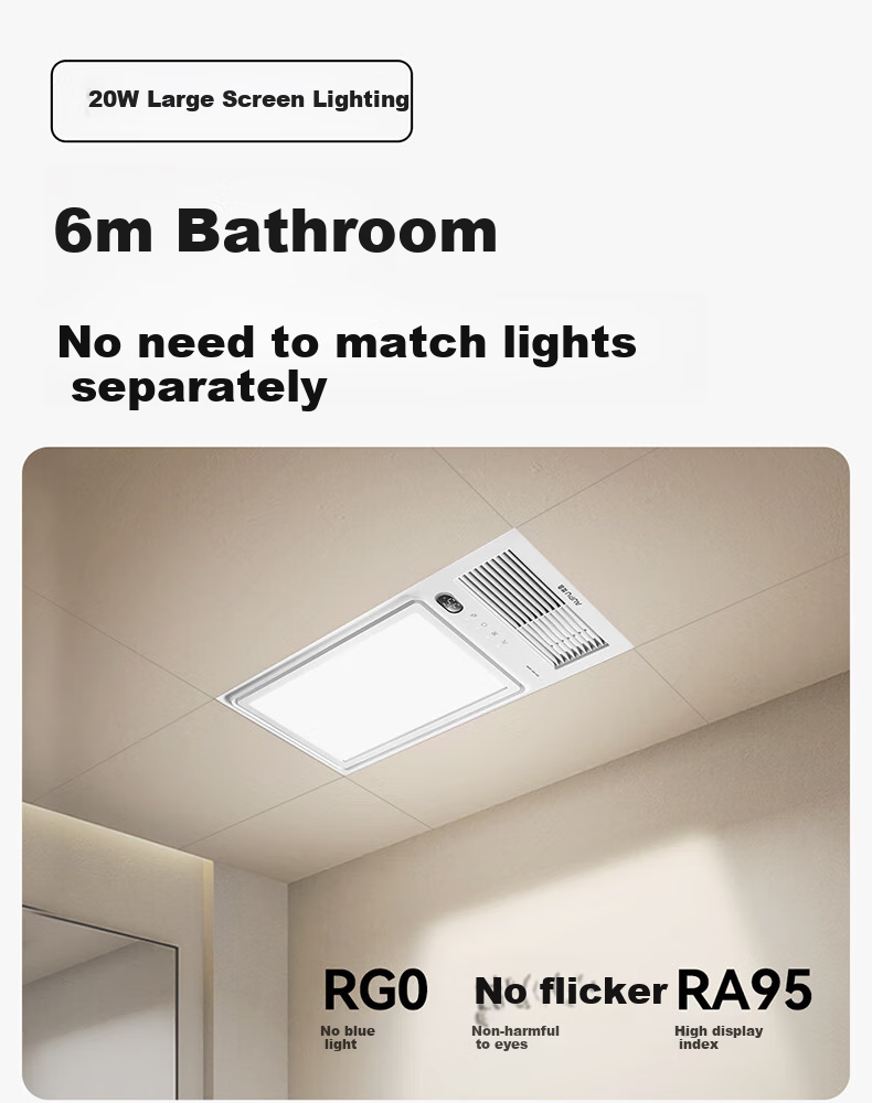 AUPU Wind And Heat Bathroom Heater E Series, Strong And Weak Airflow, Wireless Remote Control, E371-Y Compatible with Integrated Ceiling 15
