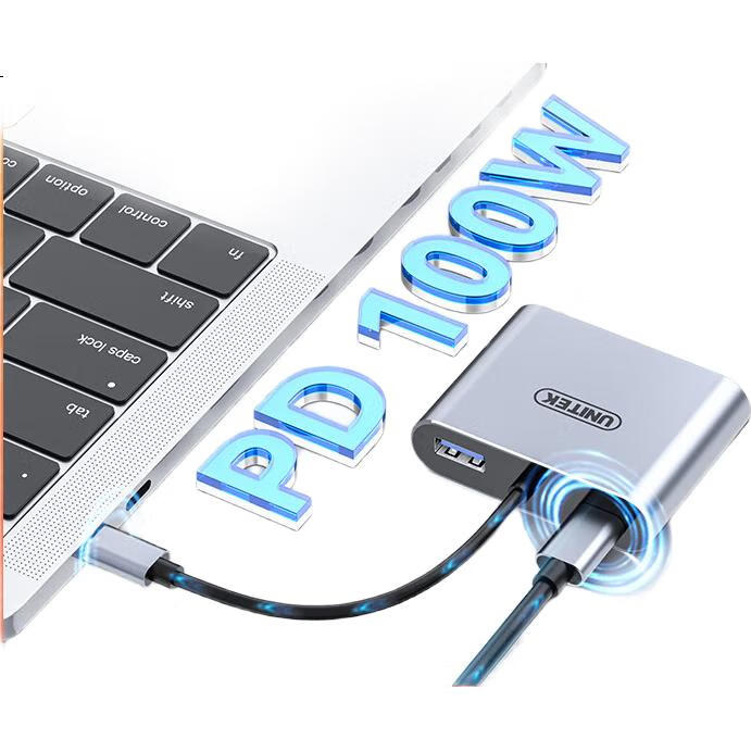 Переходник UNITEK Type-C на HDMI/VGA с PD зарядкой и USB 3.0, для Apple, ноутбуков, смартфонов и планшетов, для подключения к мониторам и проекторам
