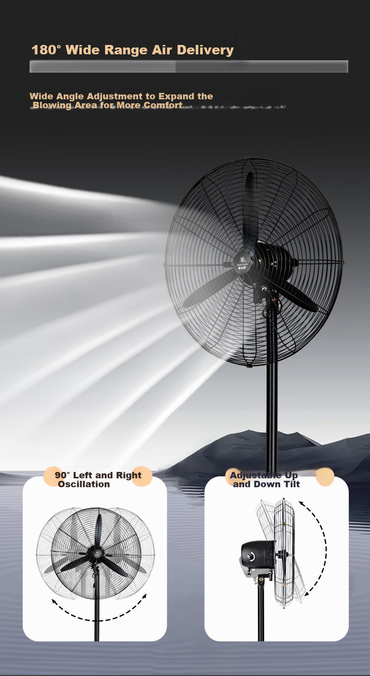 Wahson Industrial Fan Electric Fan Wall Fan High-Power Factory Workshop Commercial Fan Powerful Extra-Large Industrial Fan Bull Horn Fan AC Fixed-Frequency Fan FL-75 (Enhanced Version B) 7