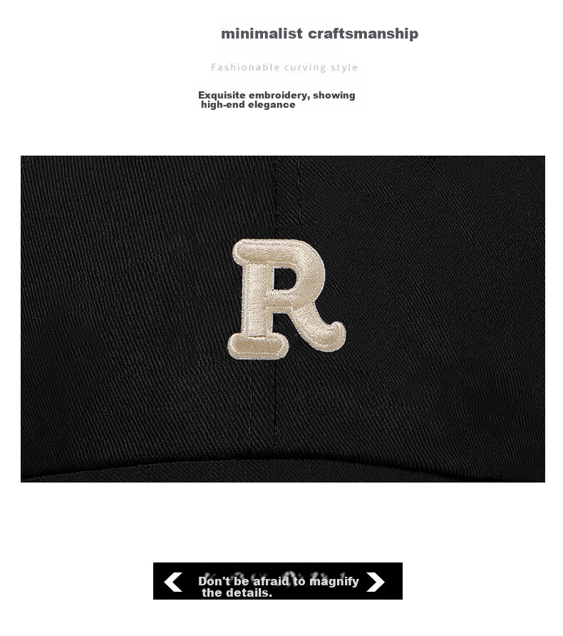 TUCANO R Logo Baseball Cap Women Large Head Circumference Slim Face Versatile Sports Hat Men Korean Style Duckbill Cap Trendy 11