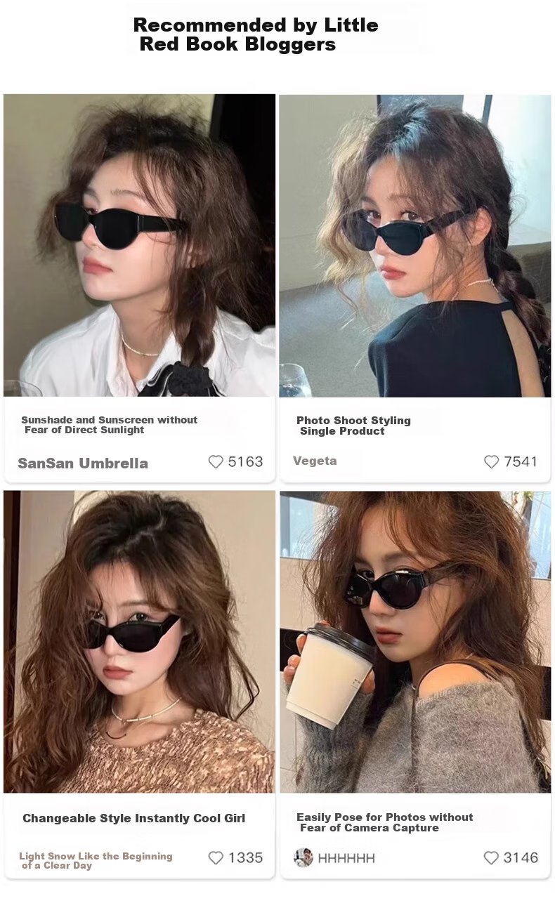 FENCHI Jennie Style Sunglasses for Women, Retro Hot Girl Cat Eye Small Frame GM Glasses Polarized UV Protection Sunglasses for Small Faces 9