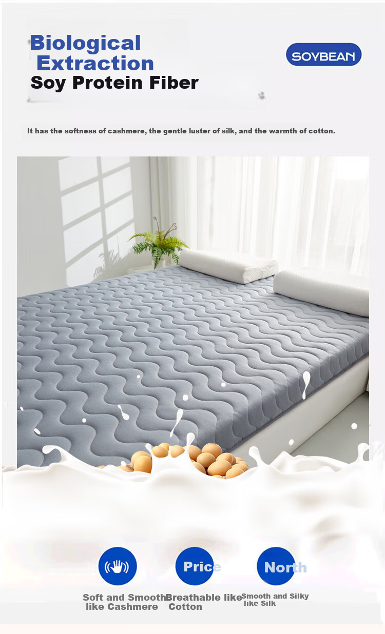 YALU & FREEDOM Mattress, 1.8x2 Meters, Class A Knitted Soybean Mattress Pad, Home Use, Non-Slip, Foldable, Pearl Gray, Approximately 8cm 6
