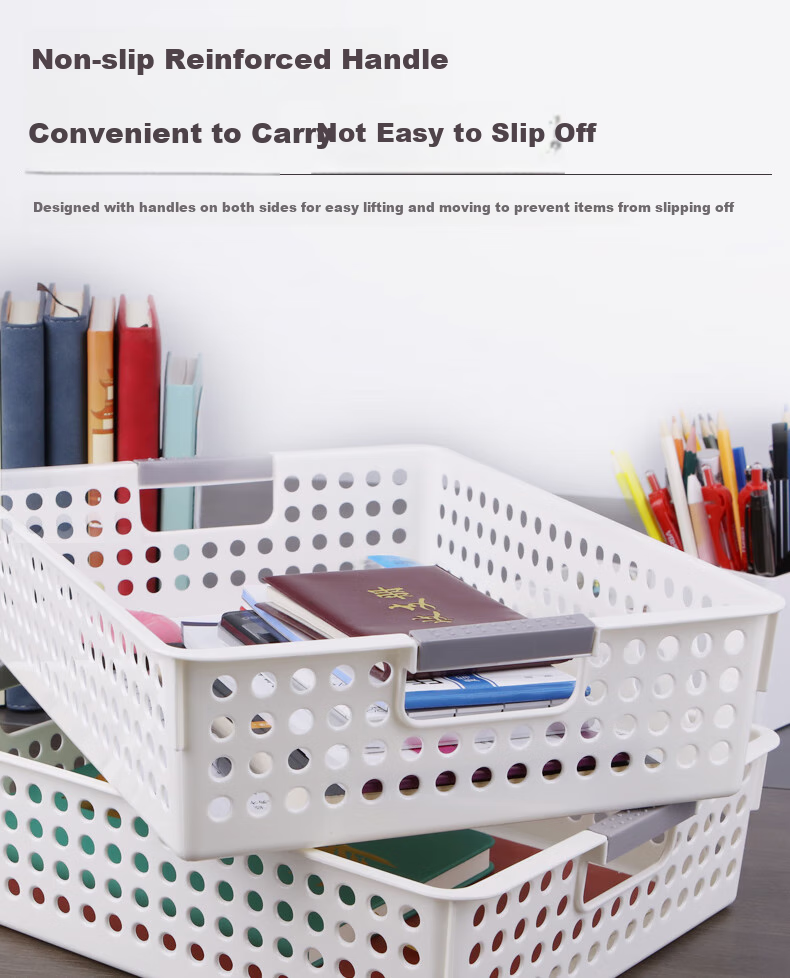 Youbili File Tray Document Basket Financial Record Organizer File Holder, Hollow Plastic Document Box Small Size, 1 Piece, 8901 Gree 3