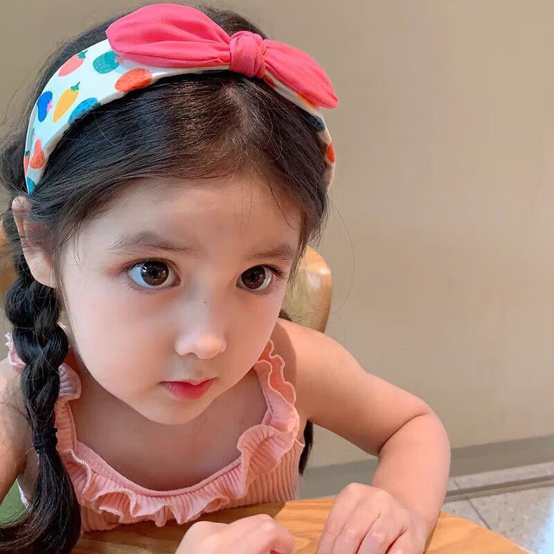 BQI Kids Hair Accessories Headband Cute Strawberry Fabric Ear Headband Girls Non-Slip Hairband Comfortable 5
