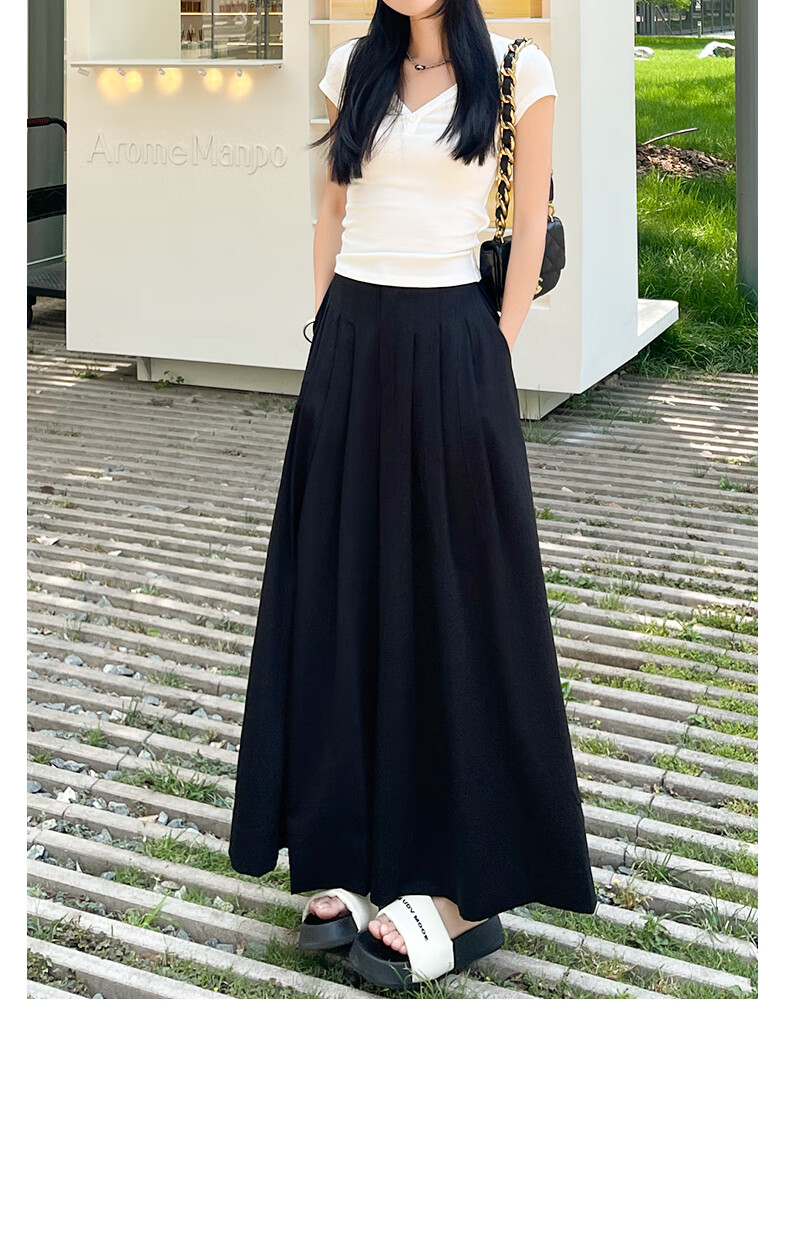 LangSha High-Waisted Casual Skirt Pants, Summer Lightweight Straight-Leg Draping Slimming Wide-Leg Pants, Flowing A-Line Skirt Casual Trousers for Wome 19