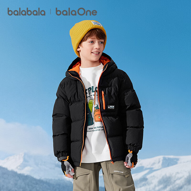 BALABALA Kids Down Jacket Boys Girls 2025 New Winter Outdoor Windproof Warm Coat Trendy Outerwear