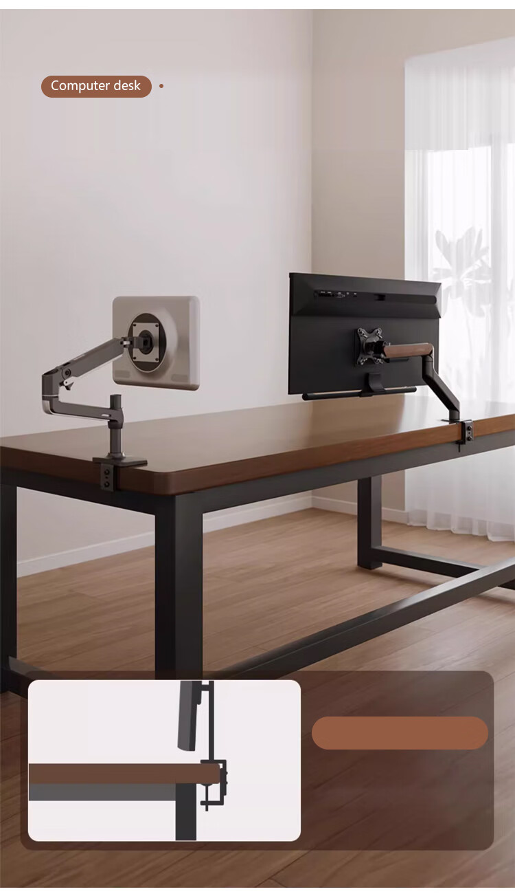 L&S Computer Desk Home Desktop Gaming Desk Study Office Writing Desk BGZ785 Walnut Color 120cm 12
