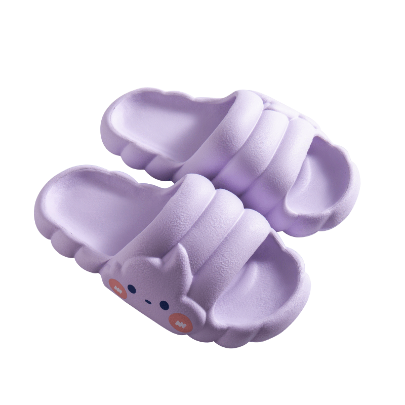 IQGD Women's Slippers, Comfortable Outdoor And Indoor Sandals, Fashionable Thick Soft Sole, Ice Cream - Light Purple, Size 40-41