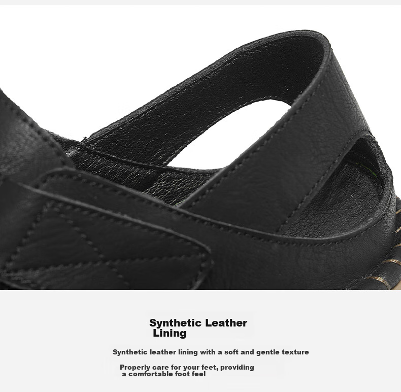 HLA Men's Shoes, Summer Casual Sandals, Men's Beach Shoes, Breathable Outdoor Sandals, K088 Black, Size 42 8