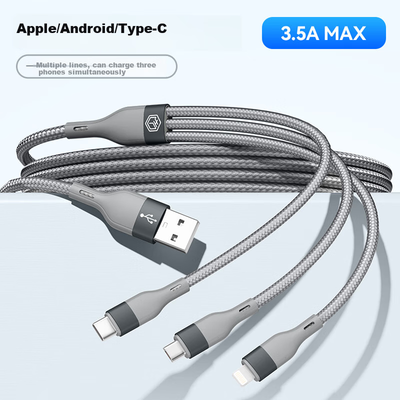 JD Jingzao 2-in-1 Data Cable for Apple iPhone 17/16 PD 100W/30W Fast Charging Dual Head Compatible with All Apple, Android Phones, iPad, Tablets, Laptops