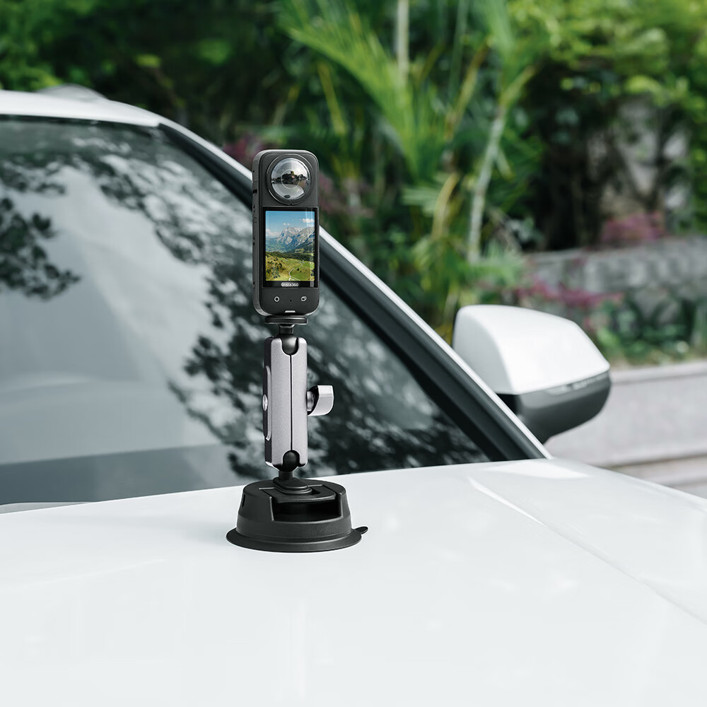 Earlymen Action Camera Suction Cup, Compatible with GoPro13/DJI Action4/5pro/Insta360Go3s And Other Car-Mounted Suction Cups, Shooting Bracket, Suction Cup Stand, Aluminum Alloy Material 3