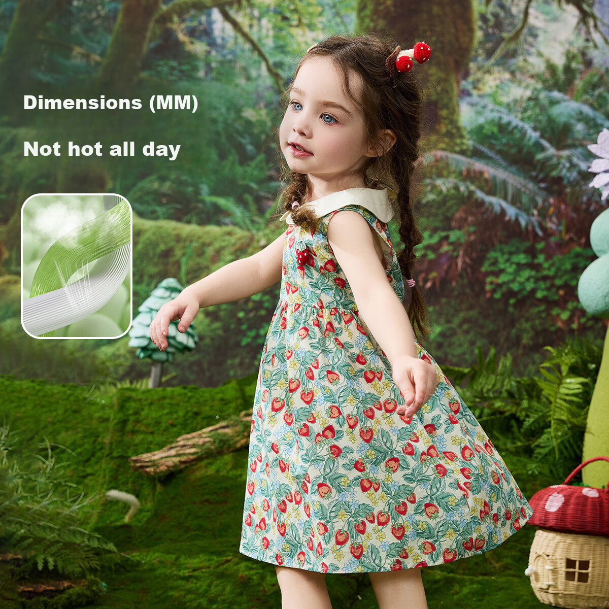 ASK JUNIOR Baby Girl Summer Dress with Peter Pan Collar, Sleeveless Sundress for Children's Vacation And Princess Dress 6