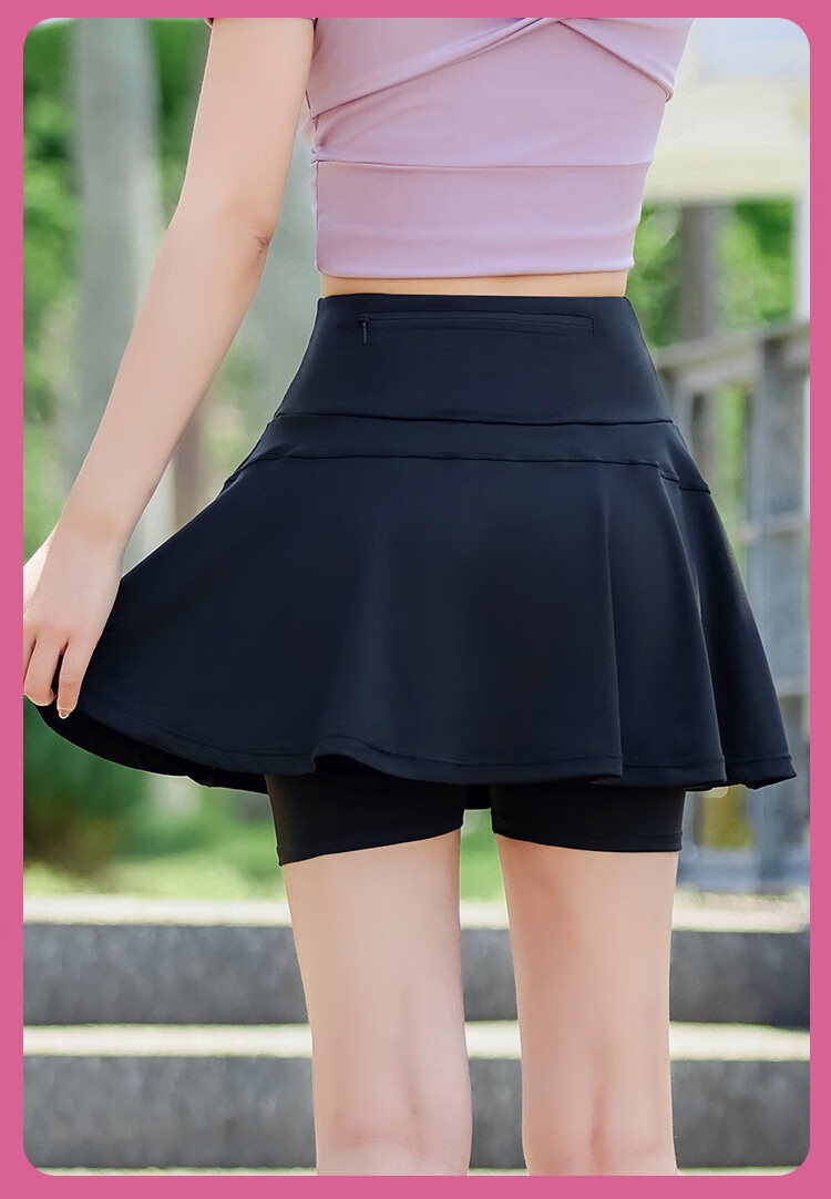 Barbie Tennis Skirt with Inner Shorts for Women, Badminton Skirt with Lining, Fitness Running Skirt, Lightweight Anti-Exposure Sports Shorts 2