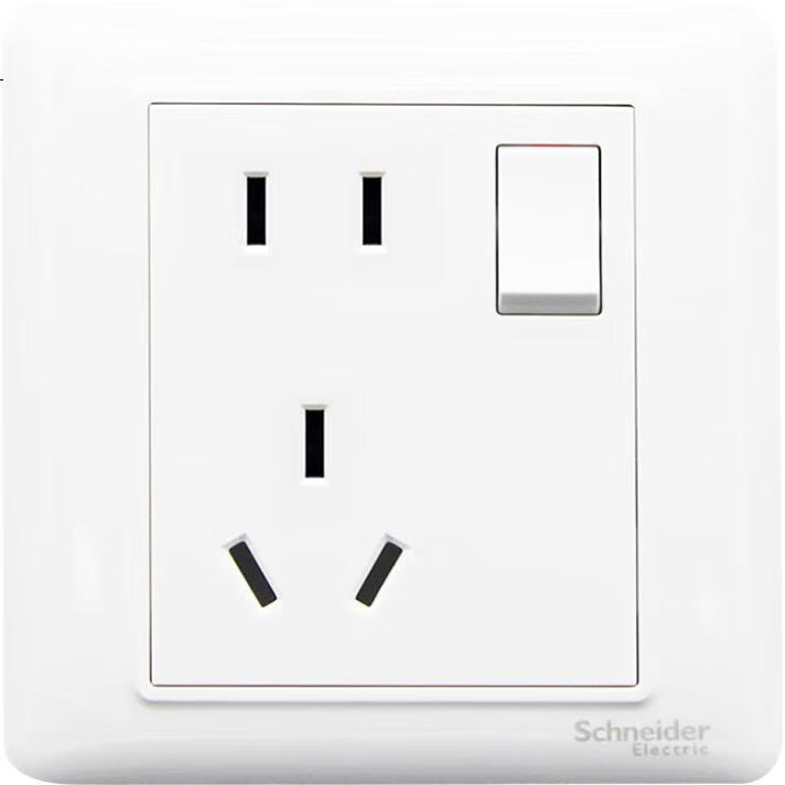 Розетка Schneider Electric с выключателем, 5 гнезд, серия Ruiyi, белая