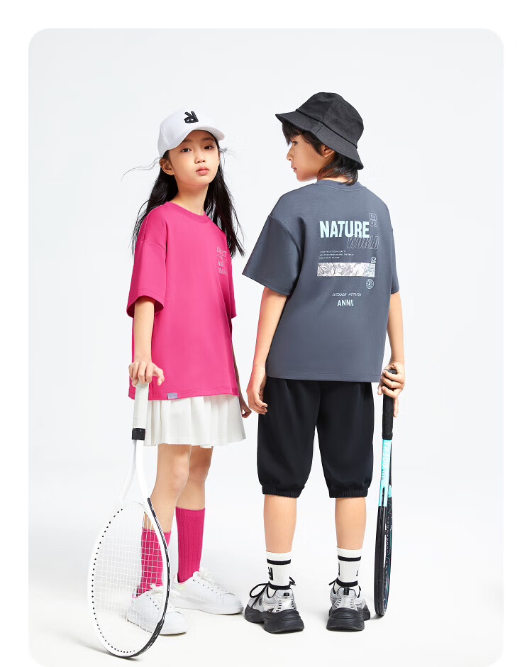 Annil [100% Cotton T-Shirt] Annil Children's Clothing, Boys And Girls Short-Sleeve T-Shirt, Summer Pure Cotton, Wrinkle-Resistant, Elastic Top 5