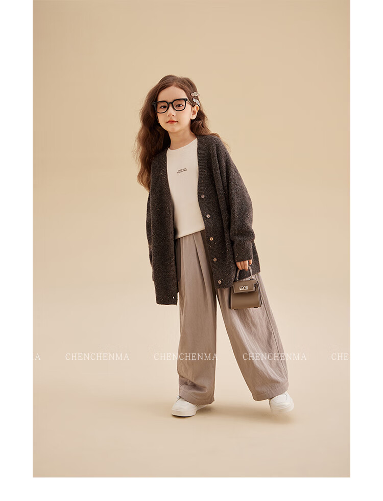 Chenchenma Parent-Child Fleece-Lined Sherpa Fleece Loose Casual Versatile Pants 7281D 4