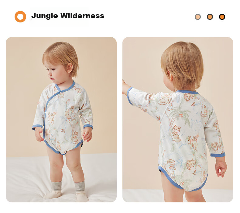 Beitaisi Baby Clothes, Spring And Summer Long-Sleeve Bodysuit, Newborn Infant Belly Protection Clothing, Small Age Pure Cotton Onesie 37