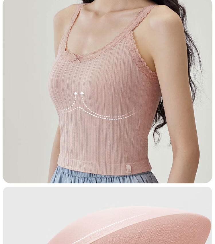 Banlian Lace White Padded Camisole Women's Summer New Strap Vest Bra-Free Backless Outerwear Top 9