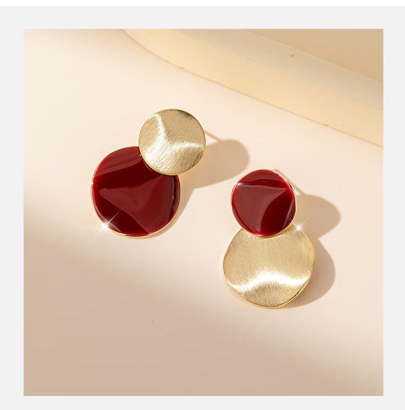 Qlady New Year Red Earrings for Women, Elegant Ear Studs, 2026 Style, High-End Silver Needle Light Luxury Earrings, Birthday Gift 3