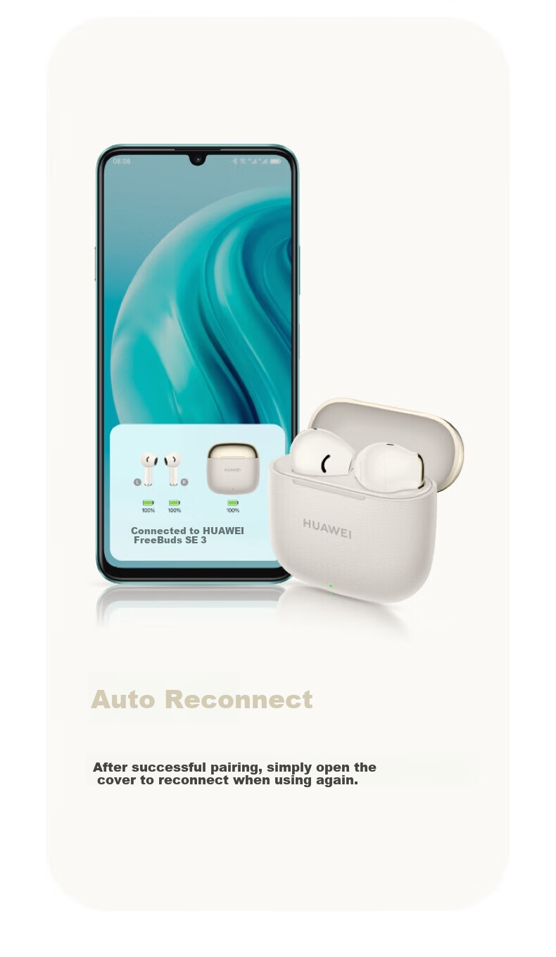 Huawei FreeBuds SE 3 Wireless Bluetooth Earphones, Long Battery Life of 42 Hours, Fast Charging, Flowing Gold Color 16