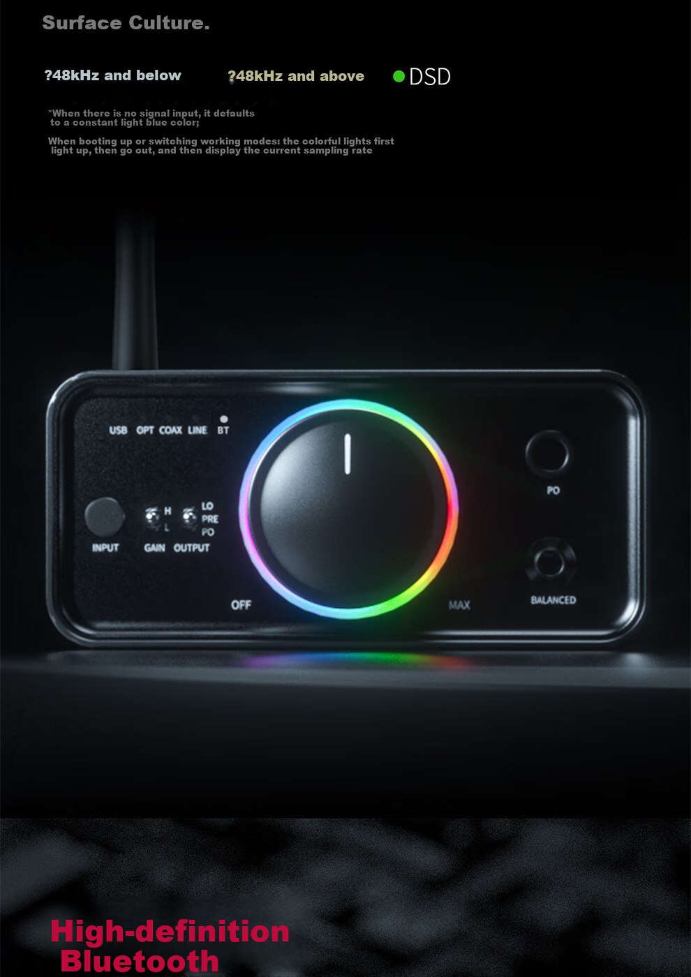 FiiO K7 Desktop Decoding Headphone Amplifier, DSD Decoder All-In Headphone Power Amplifier, HiFi Decoder, Black Decoder 10