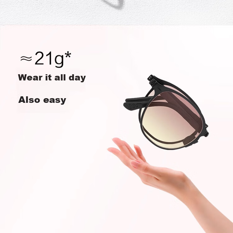 Mushe Portable Folding Sunglasses for Women, Non-Polarized UV Protection Glasses for Men, High-End Bare-Faced Sunset Sunglasses 7