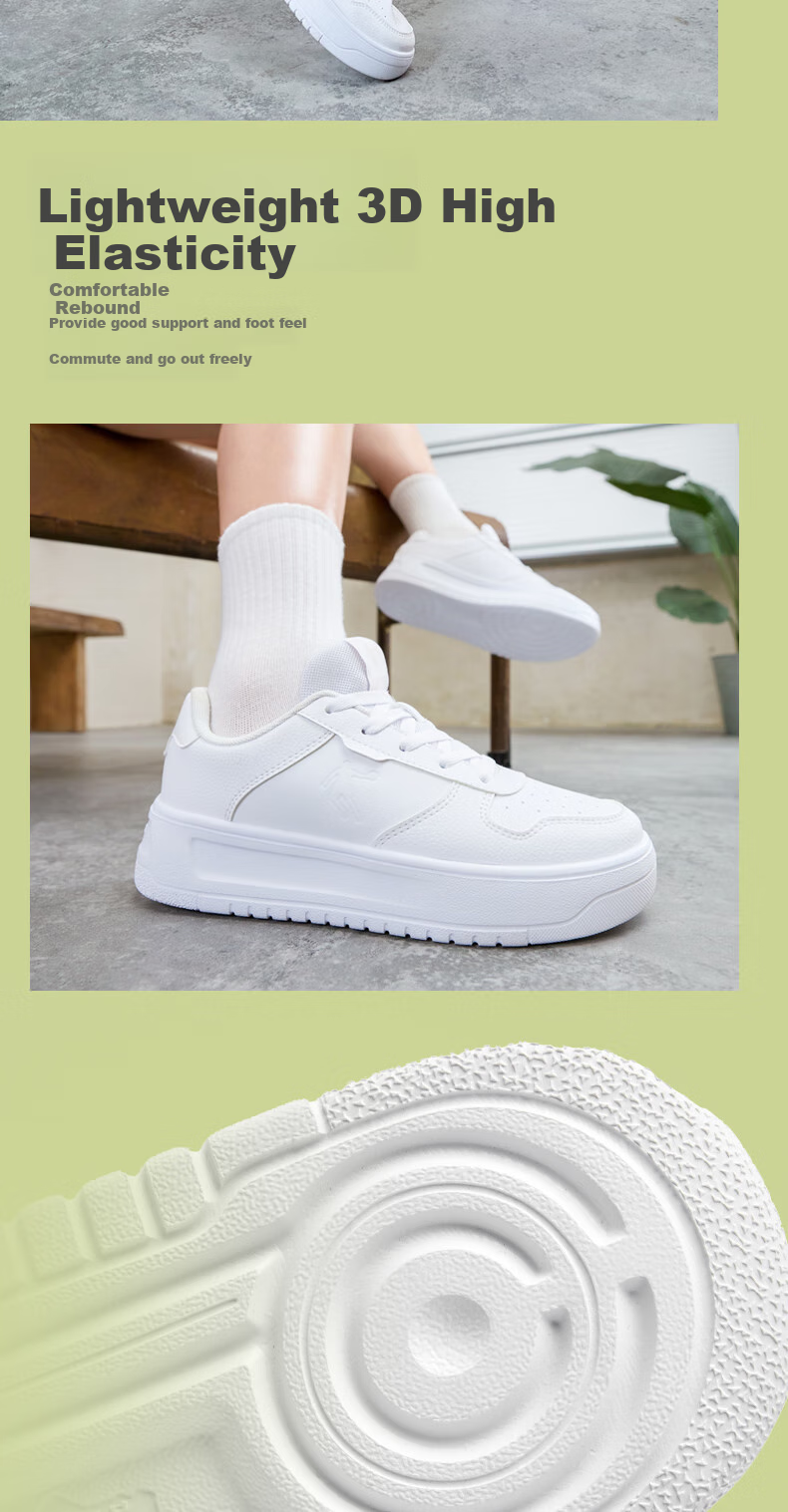 Jordan Women's Breathable Mesh White Sneakers Spring Summer Thick Sole Height Increasing Student Casual Running Sports Shoes 8