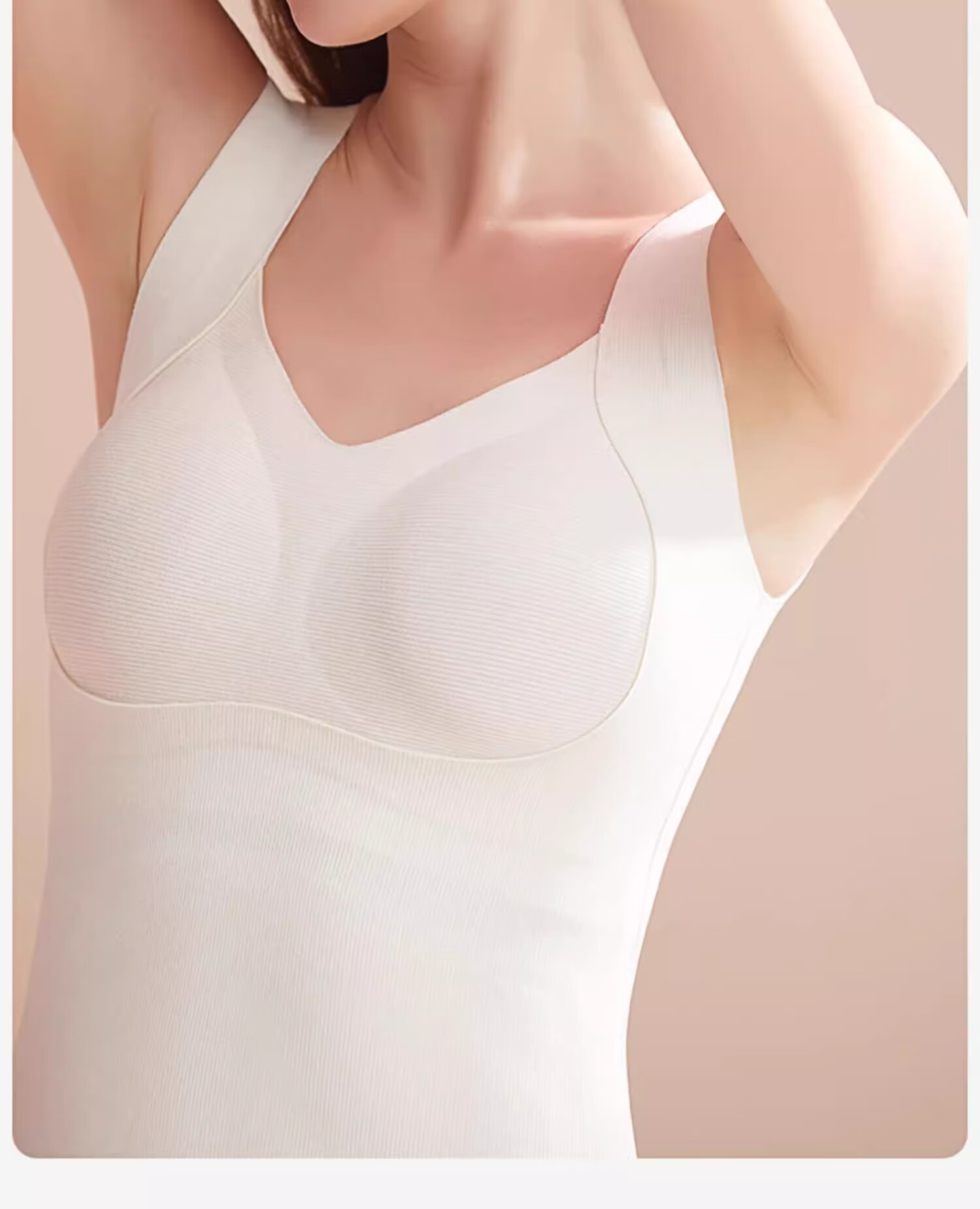 Urban Beauty Women's Thermal Camisole with Built-in Padded Bra, Fleece-Lined Seamless Autumn Winter Base Layer 15