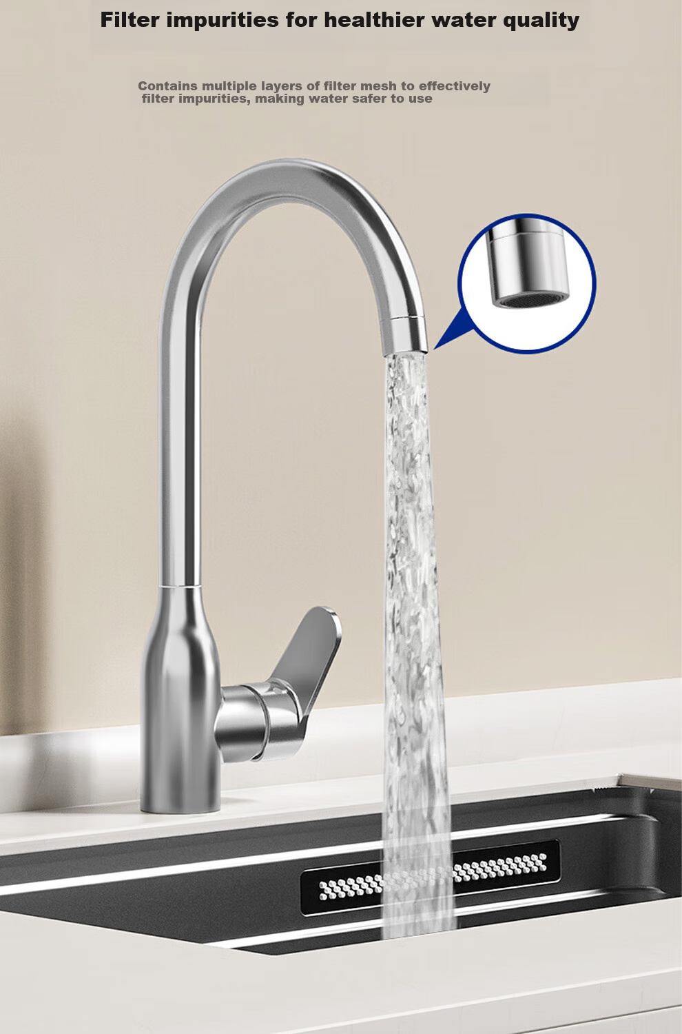 ARROW Hot And Cold Kitchen Faucet Sink Vegetable Washing Basin Faucet, Hot And Cold Dual Control, 360° Rotatio 8